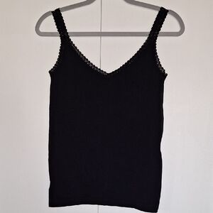 Elegant Black Lace Trim Top